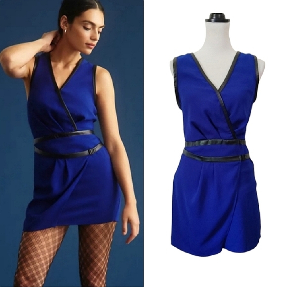 Maeve Electric Blue V-Neck Mini Dress